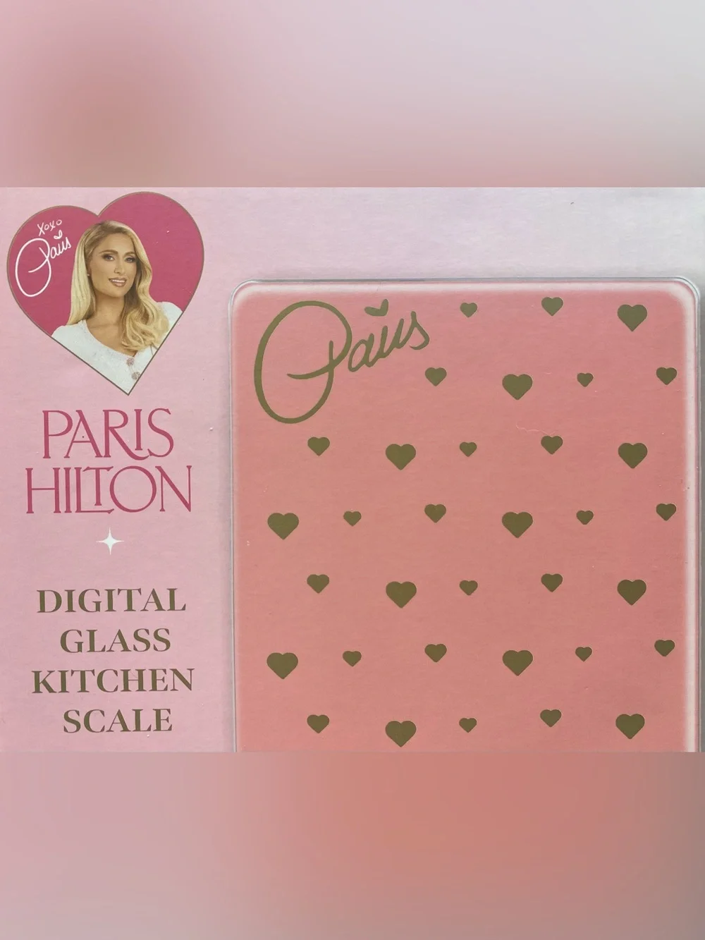 Paris Hilton ❤️Digital Glass Kitchen Scale Gold heart NIB